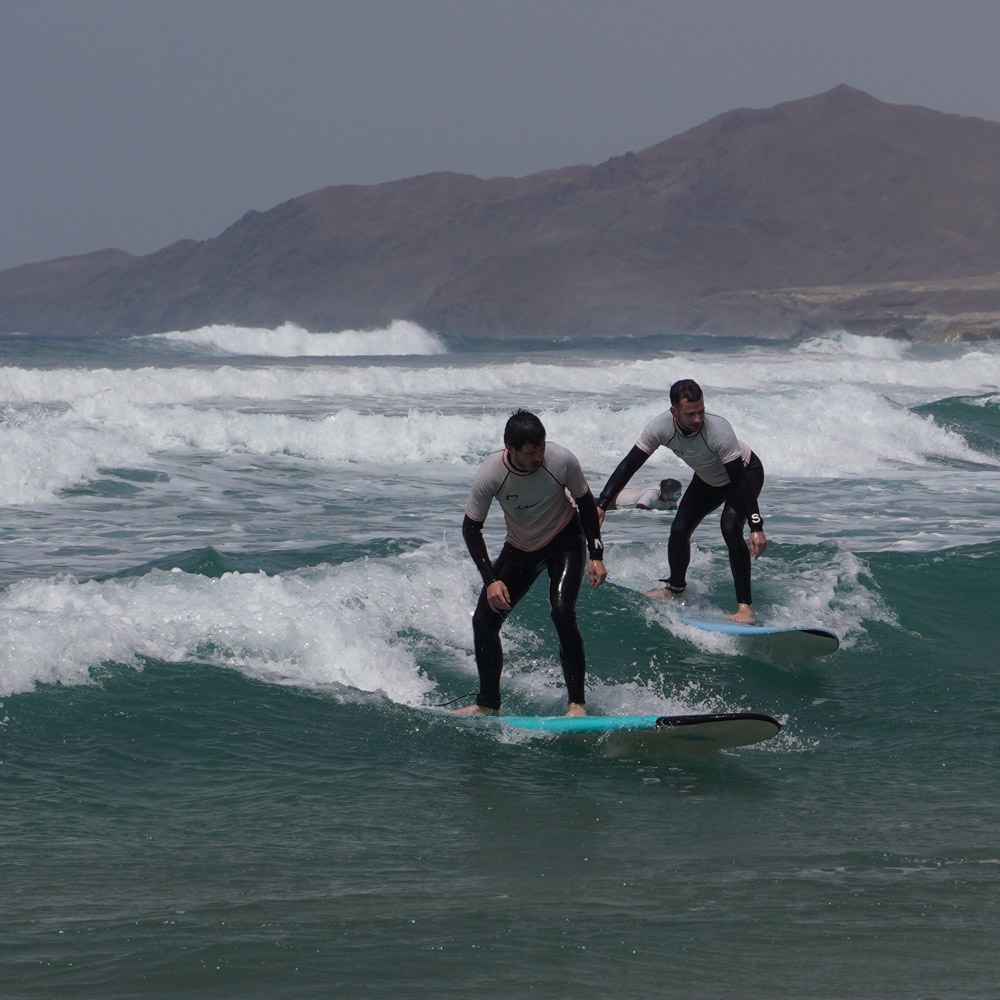 our surf instructor riding a wave in la pared